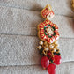 Red Meenakari and Kundan Choker