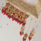 Red Meenakari and Kundan Choker