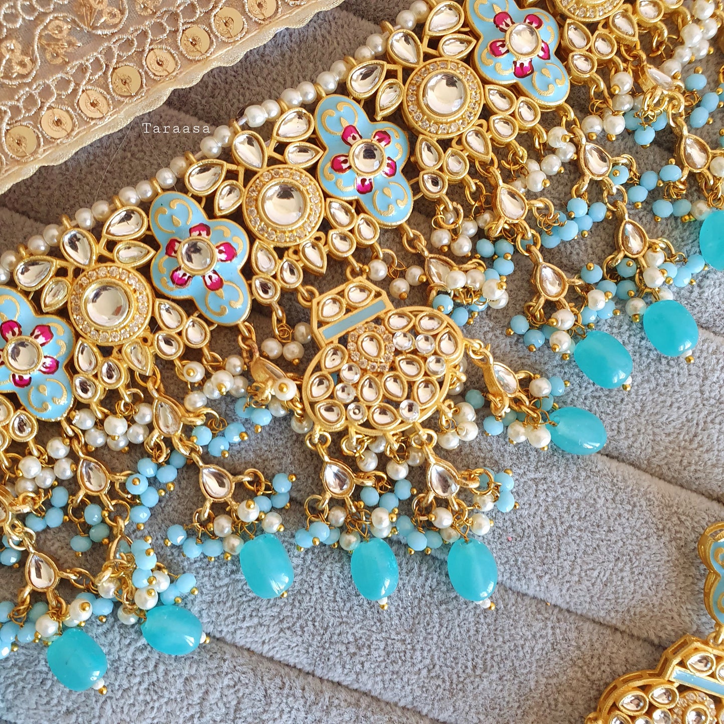 Blue Meenakari and Kundan Choker