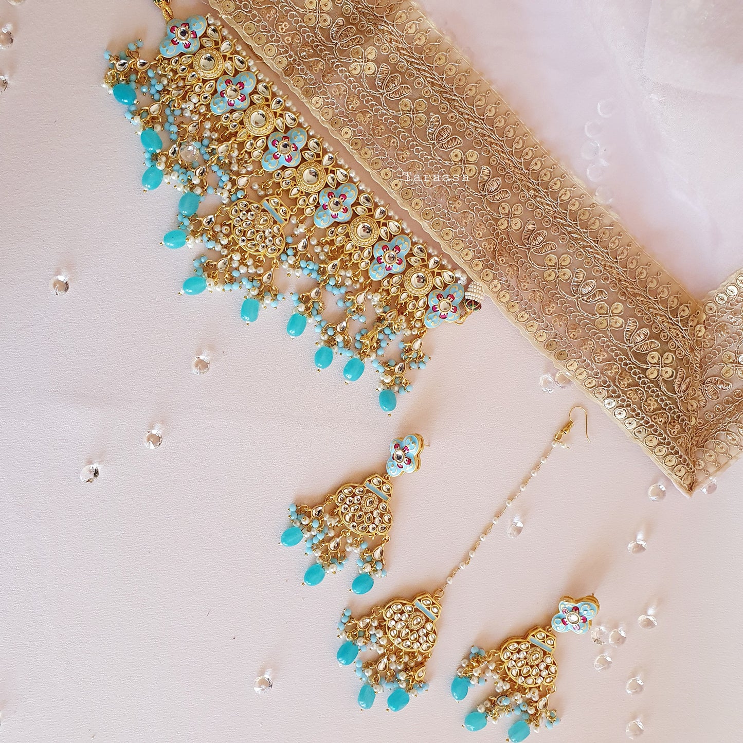 Blue Meenakari and Kundan Choker