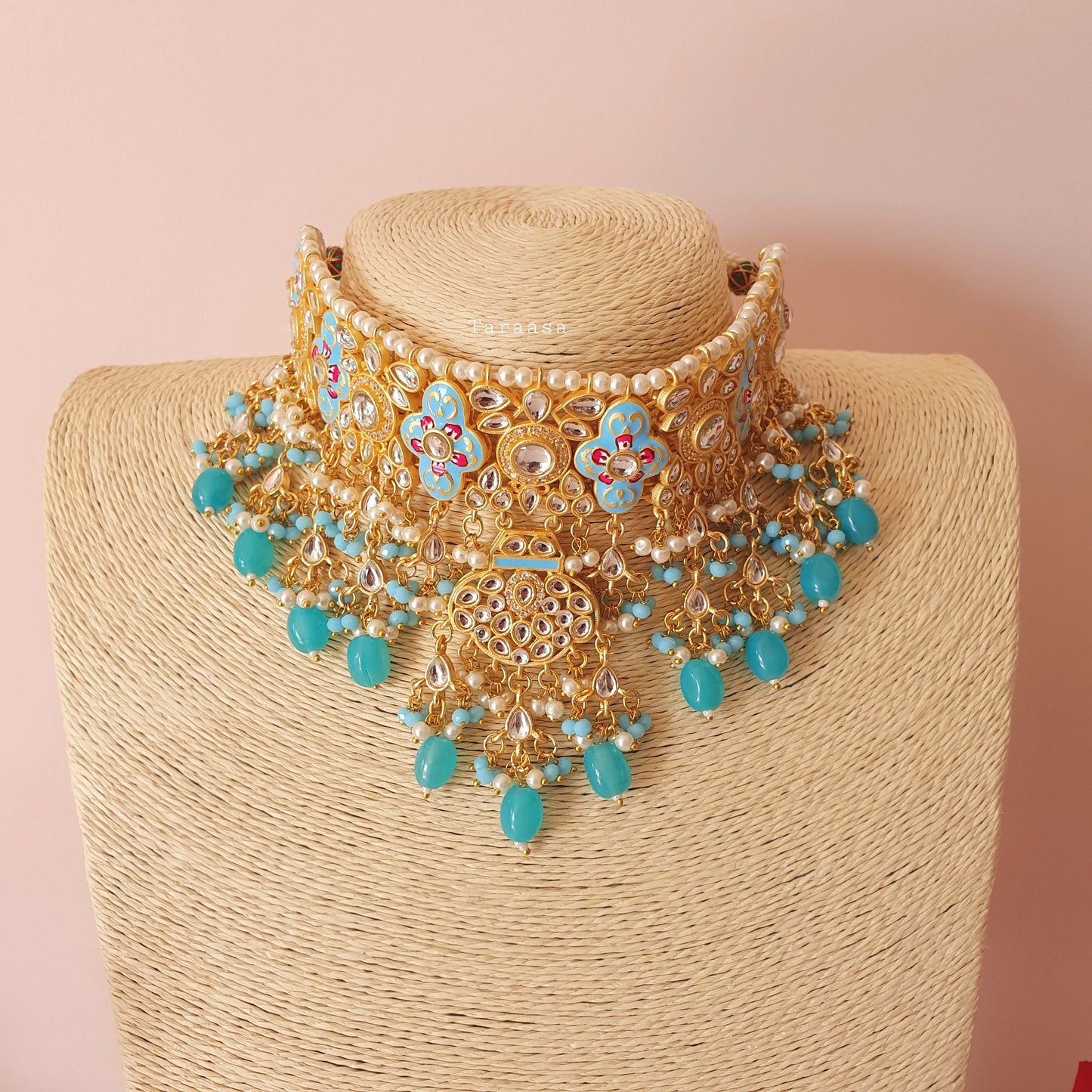 Blue Meenakari and Kundan Choker