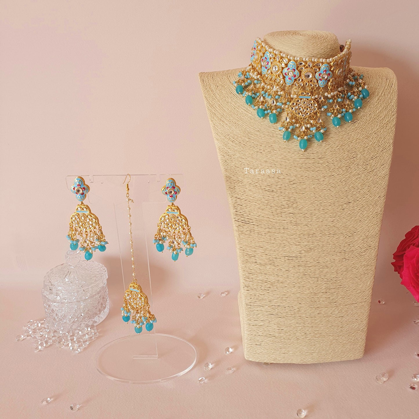 Blue Meenakari and Kundan Choker