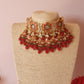 Red Meenakari and Kundan Choker