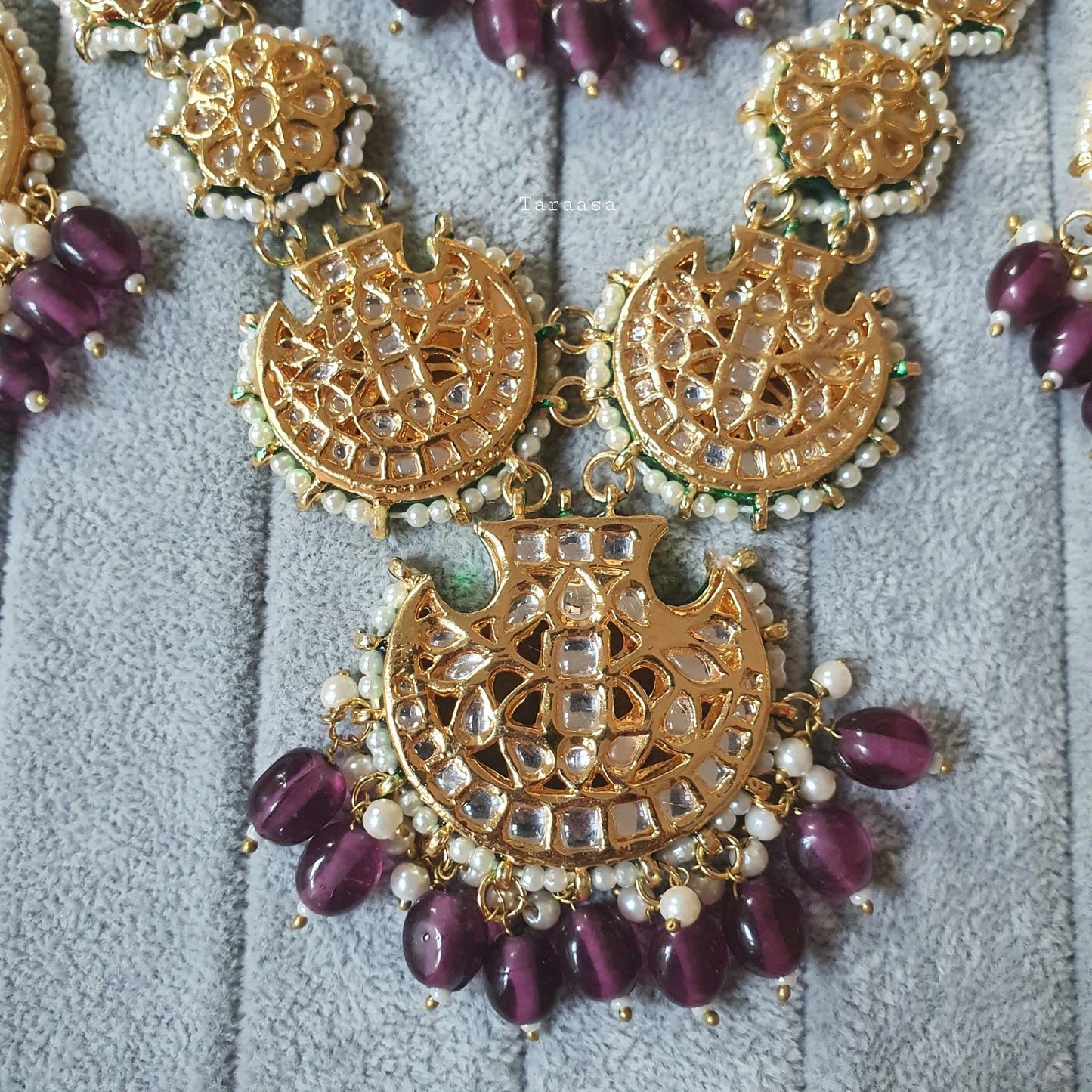 Purple Kundan Bridal Set