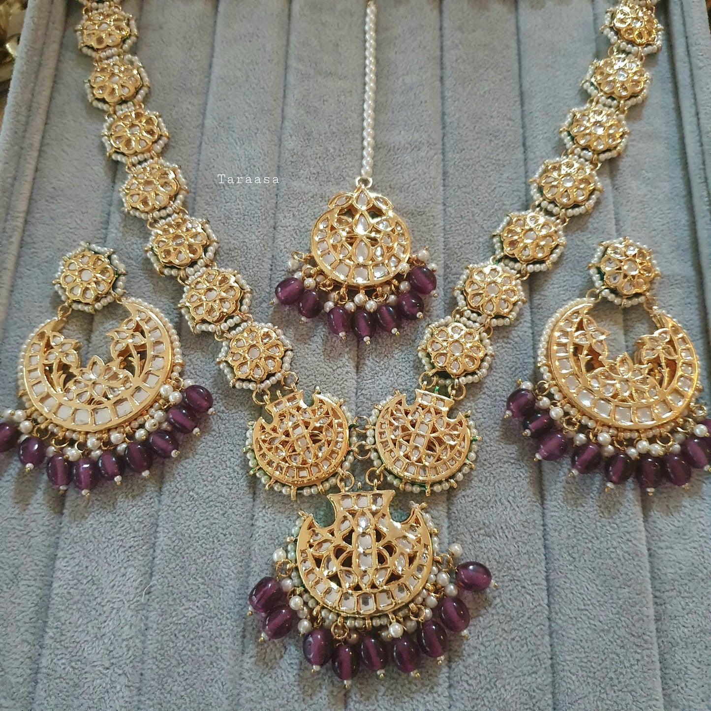 Purple Kundan Bridal Set