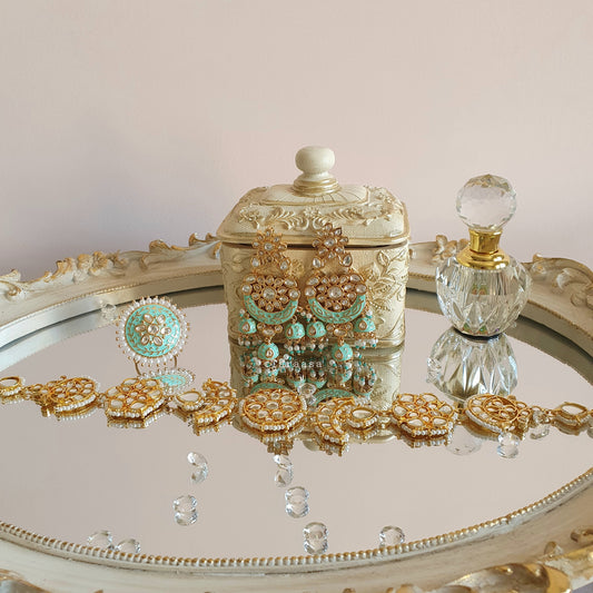 Turquoise Meenakari Set