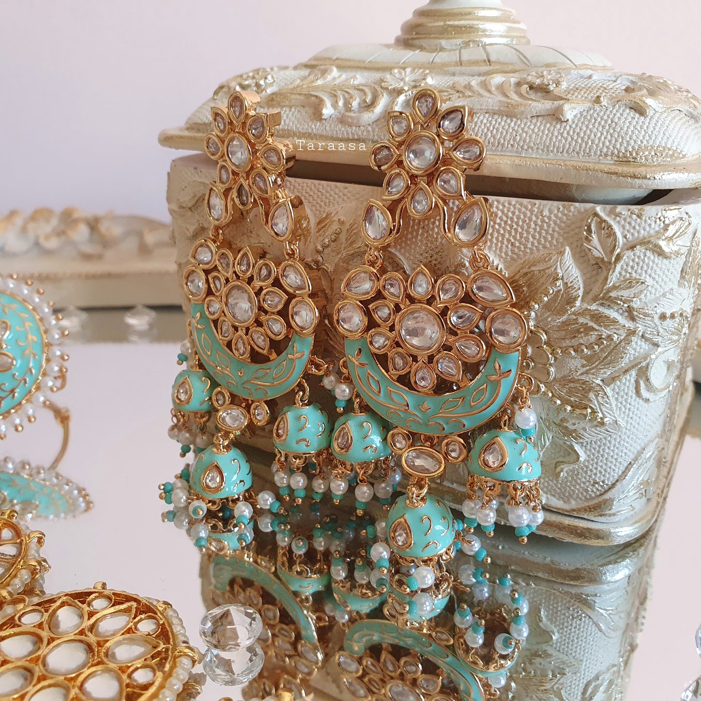 Turquoise Meenakari Set