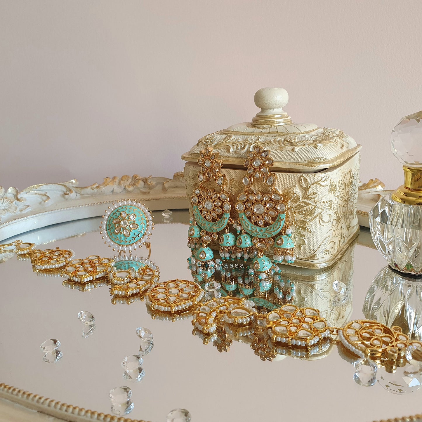 Turquoise Meenakari Set