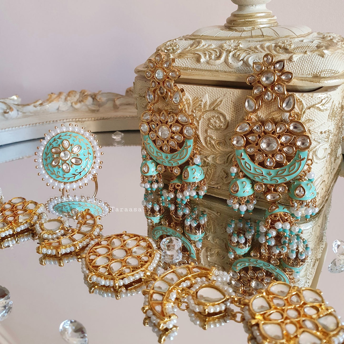 Turquoise Meenakari Set