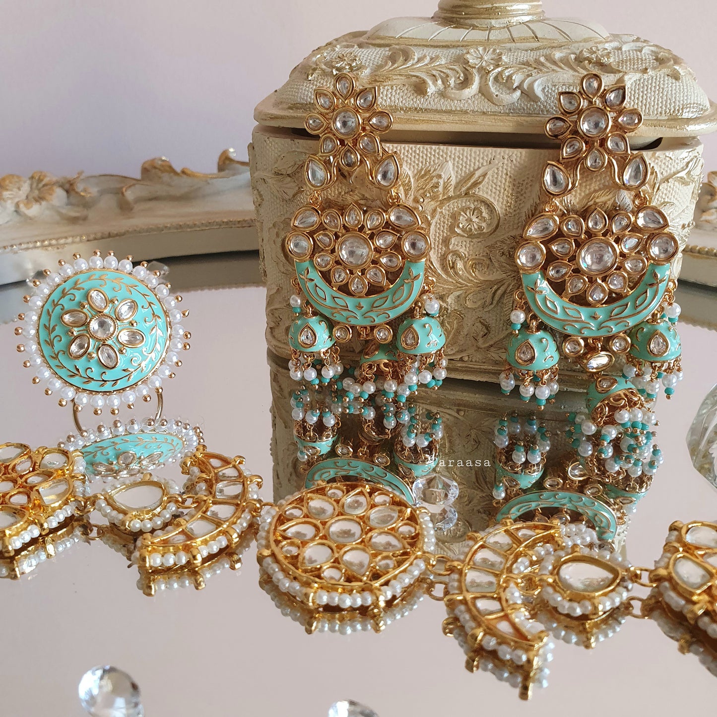 Turquoise Meenakari Set