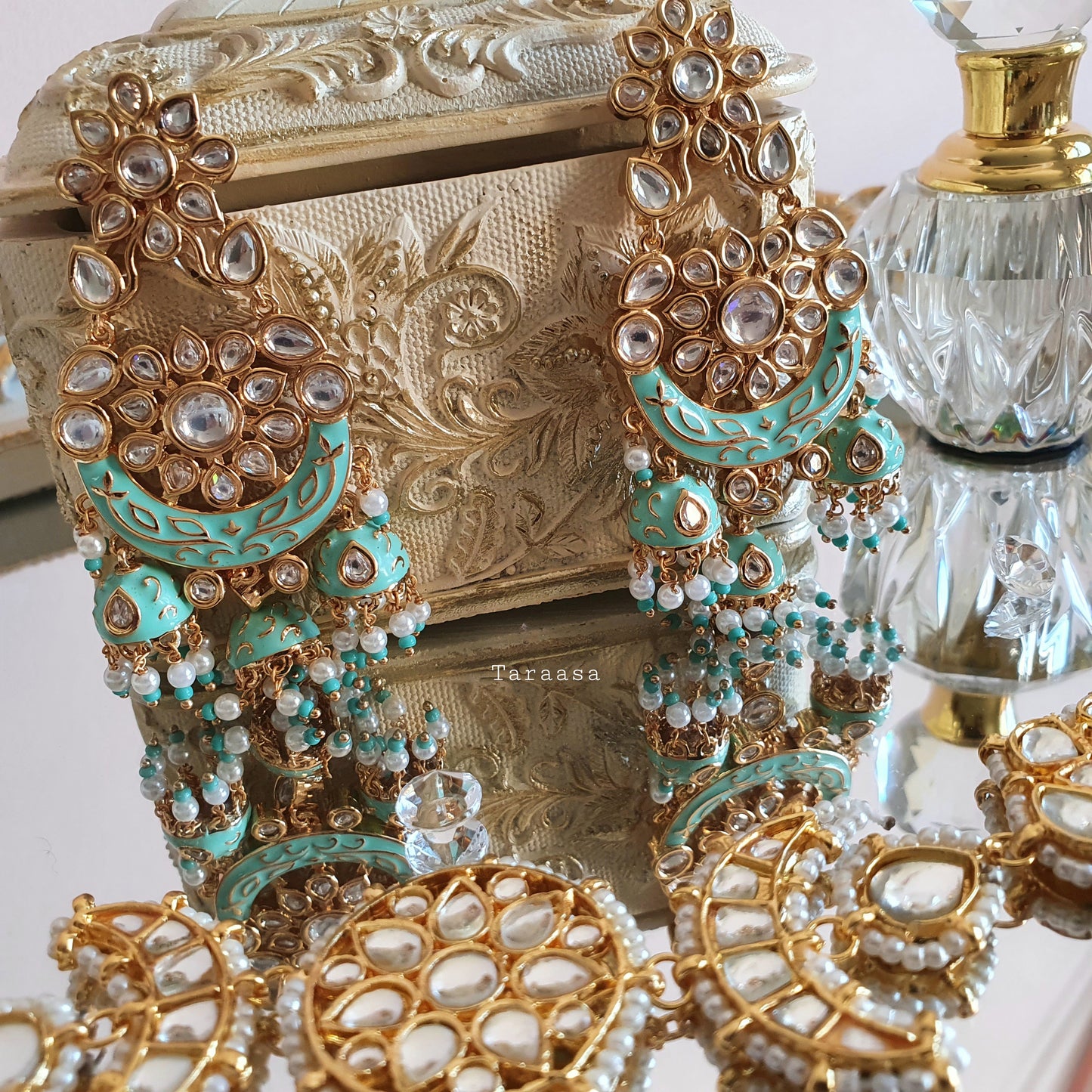 Turquoise Meenakari Set