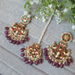 Purple Kundan Set