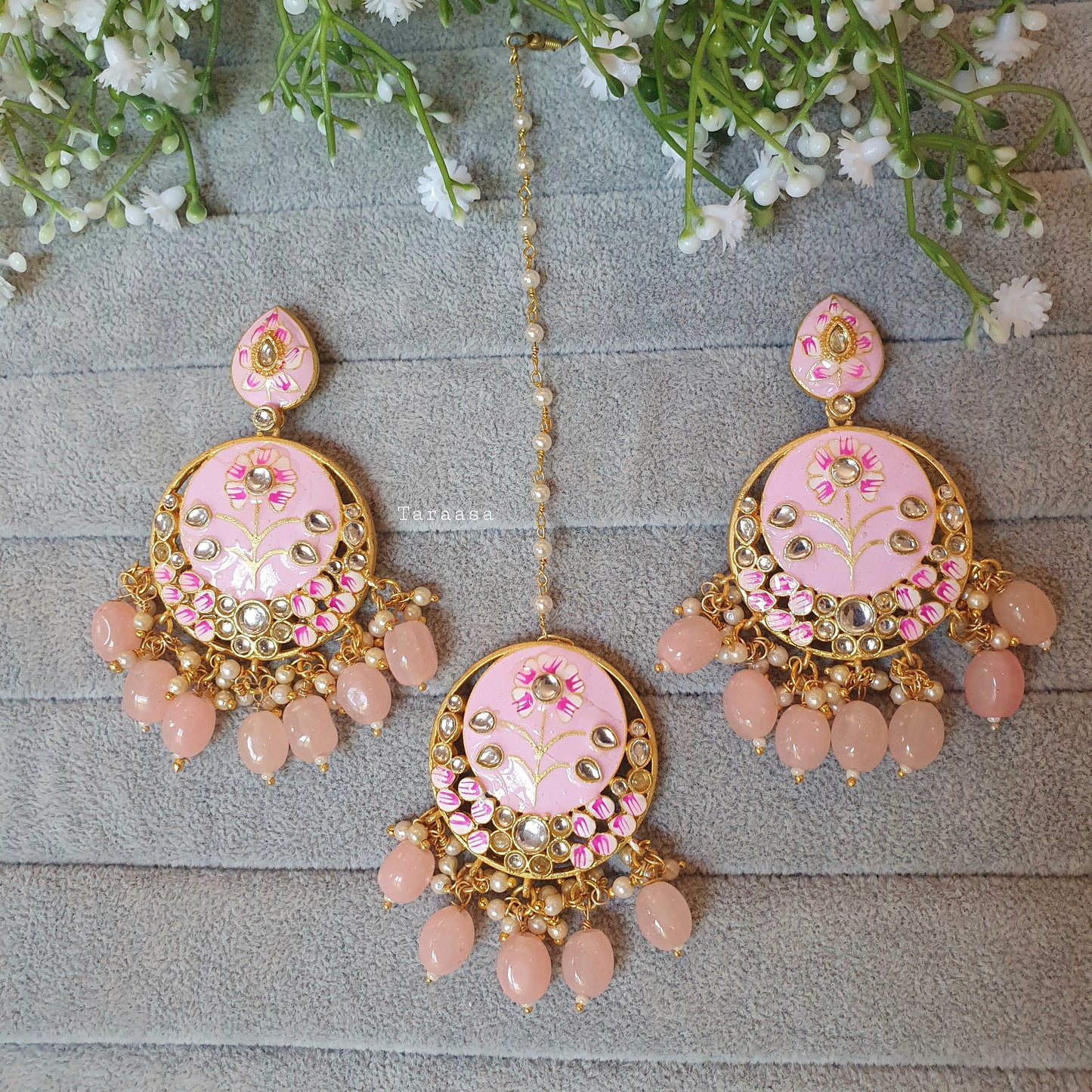 Pink Meenakari Set