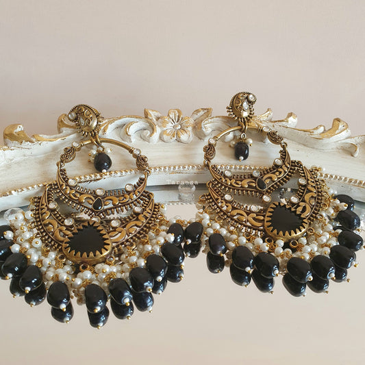 Black Antique Gold Earrings