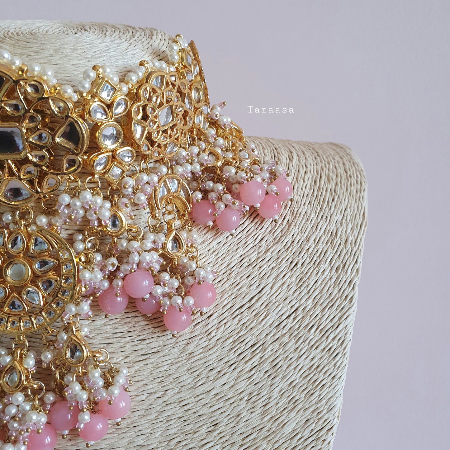 Misty Rose Pachi Kundan Choker