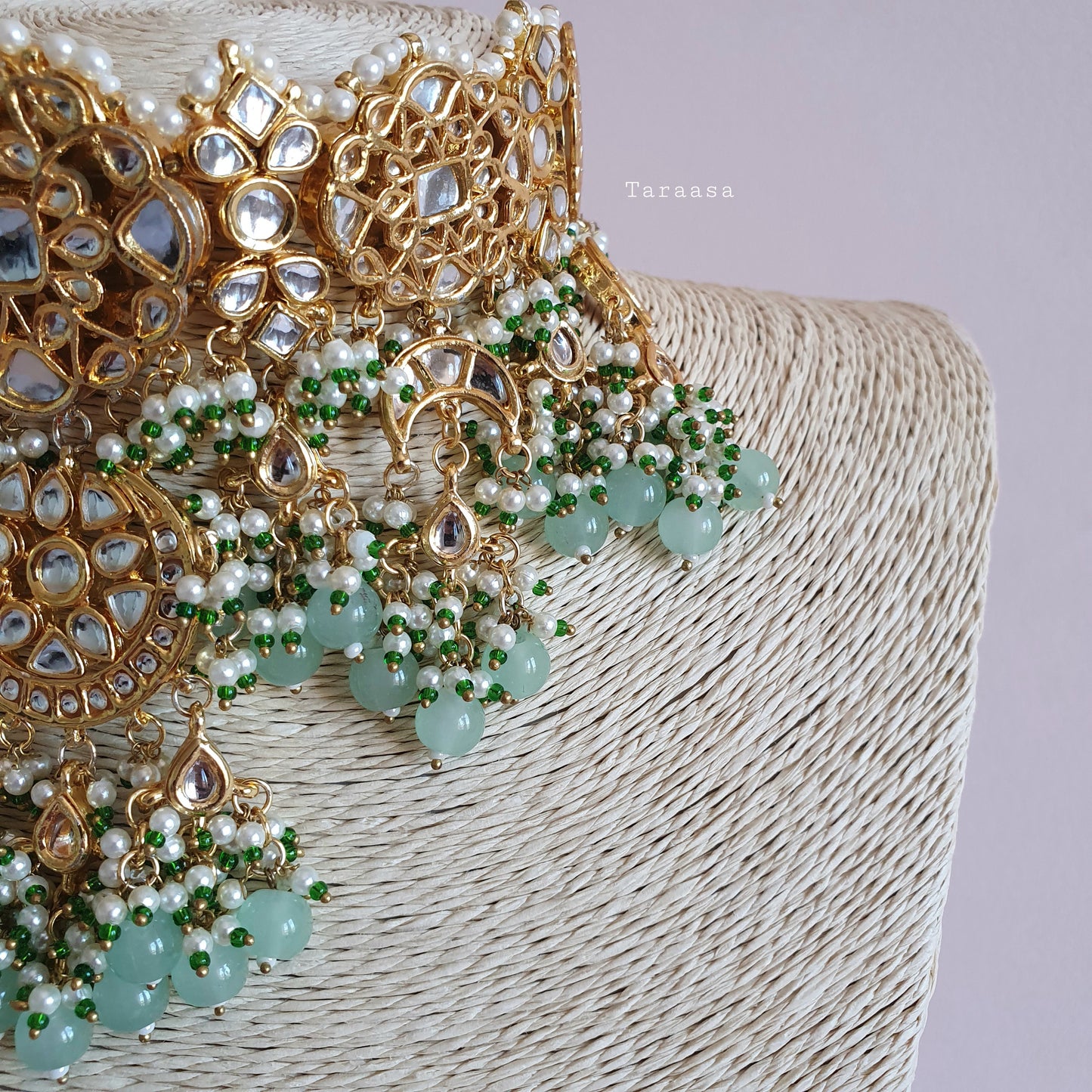 Pistachio Mint Pachi Kundan Choker