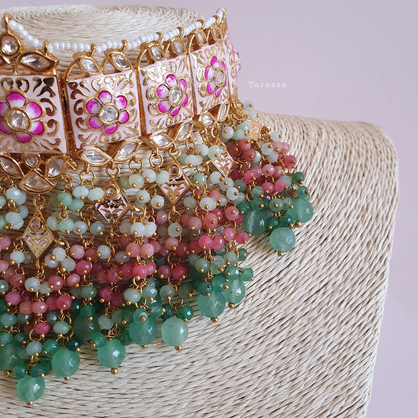 Pink Luxury Meenakari Choker