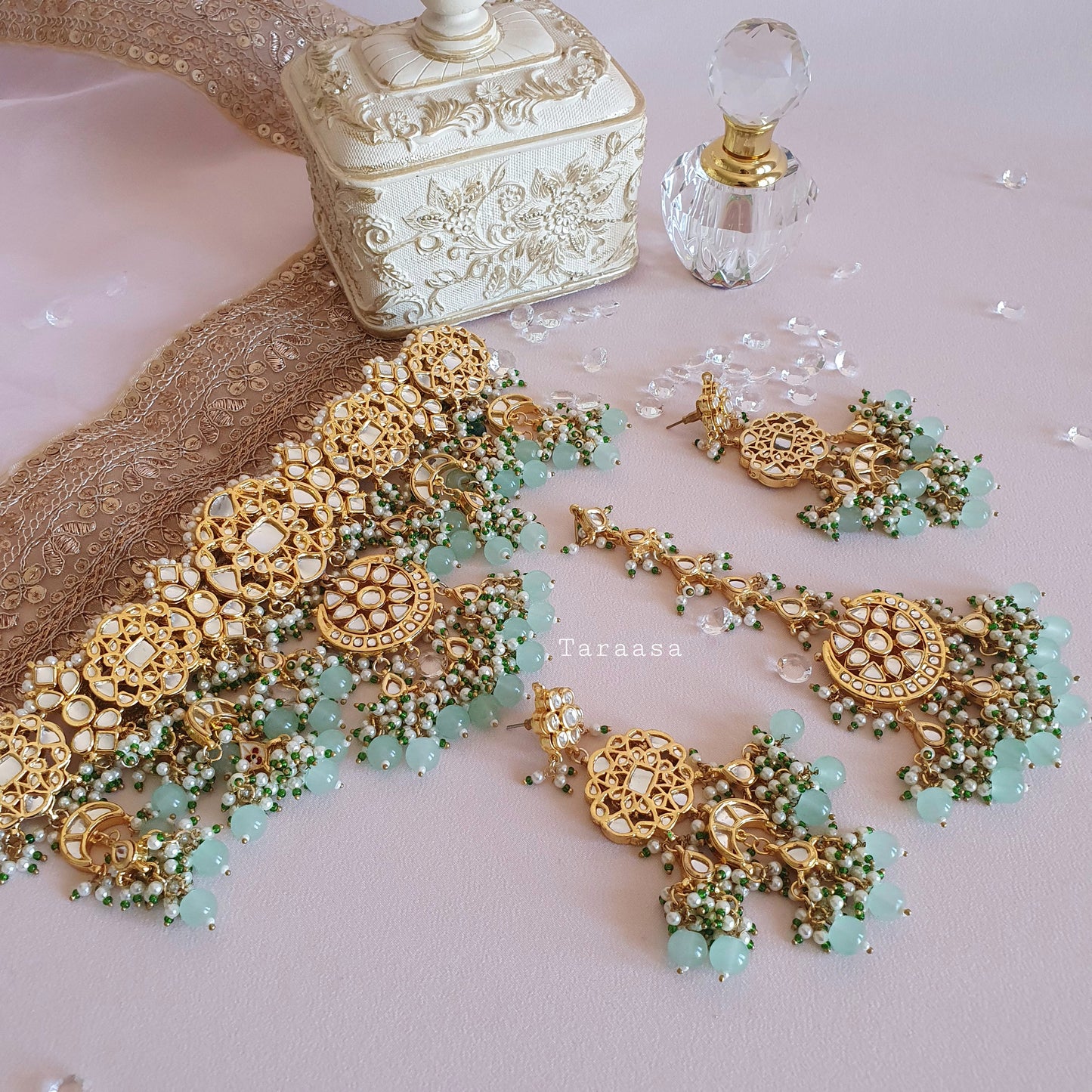 Pistachio Mint Pachi Kundan Choker