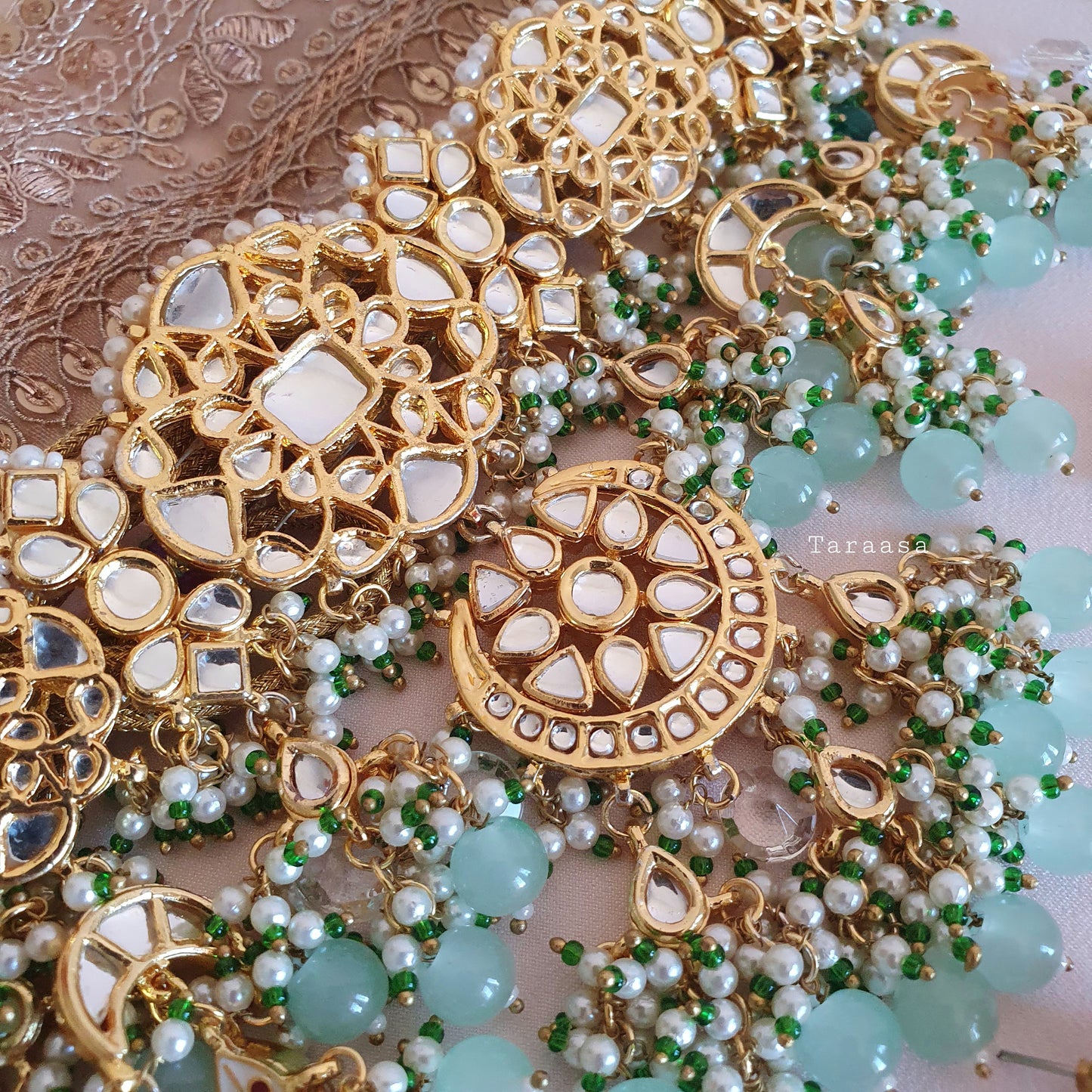 Pistachio Mint Pachi Kundan Choker