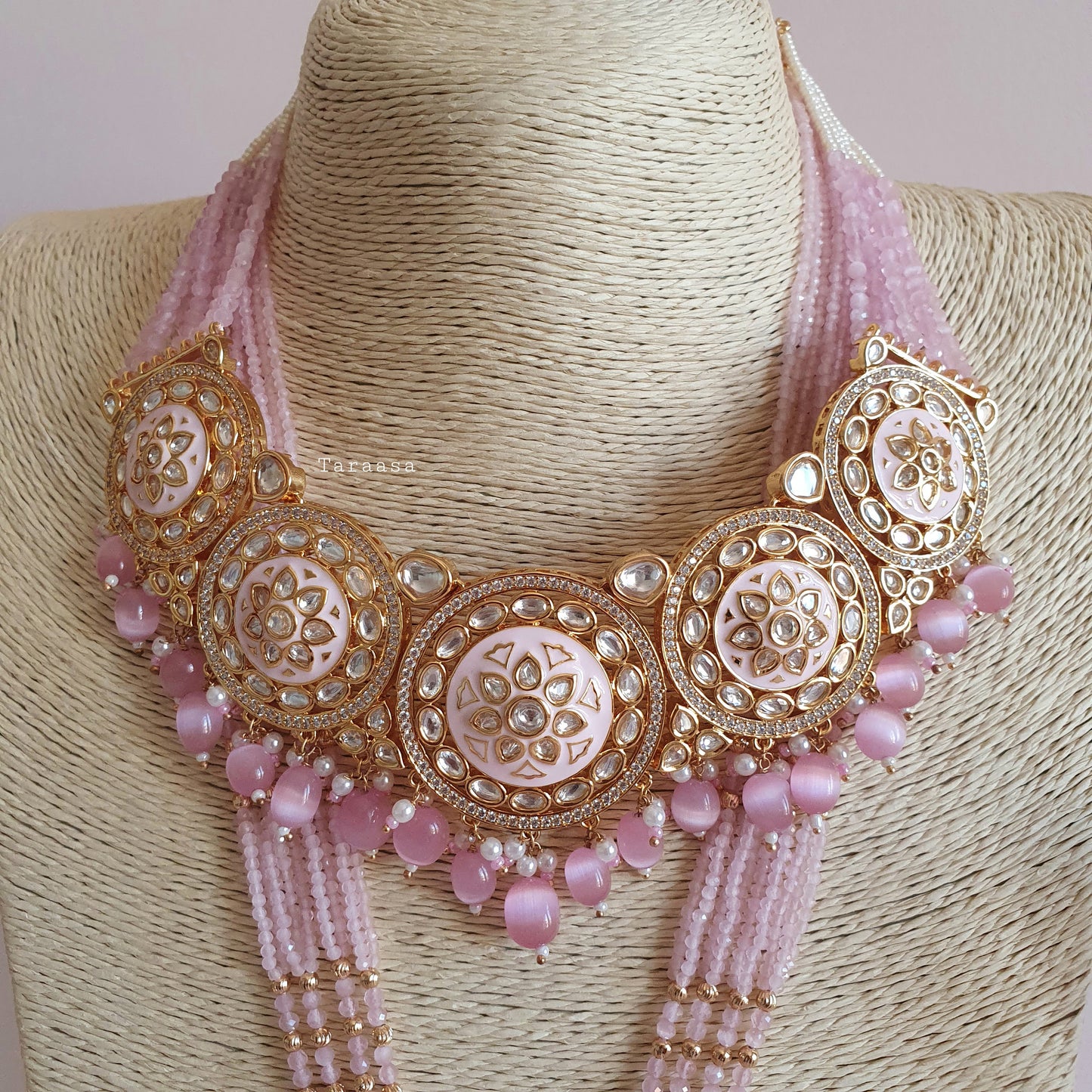 Pink Meenakari Bridal Set