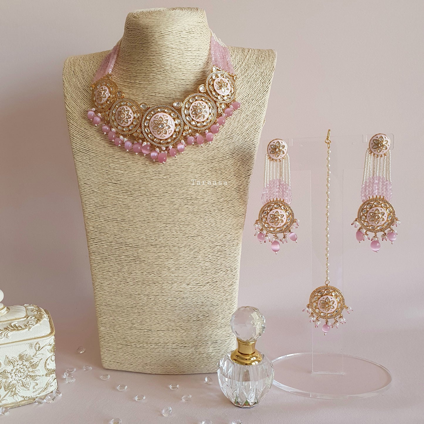 Pink Meenakari Bridal Set