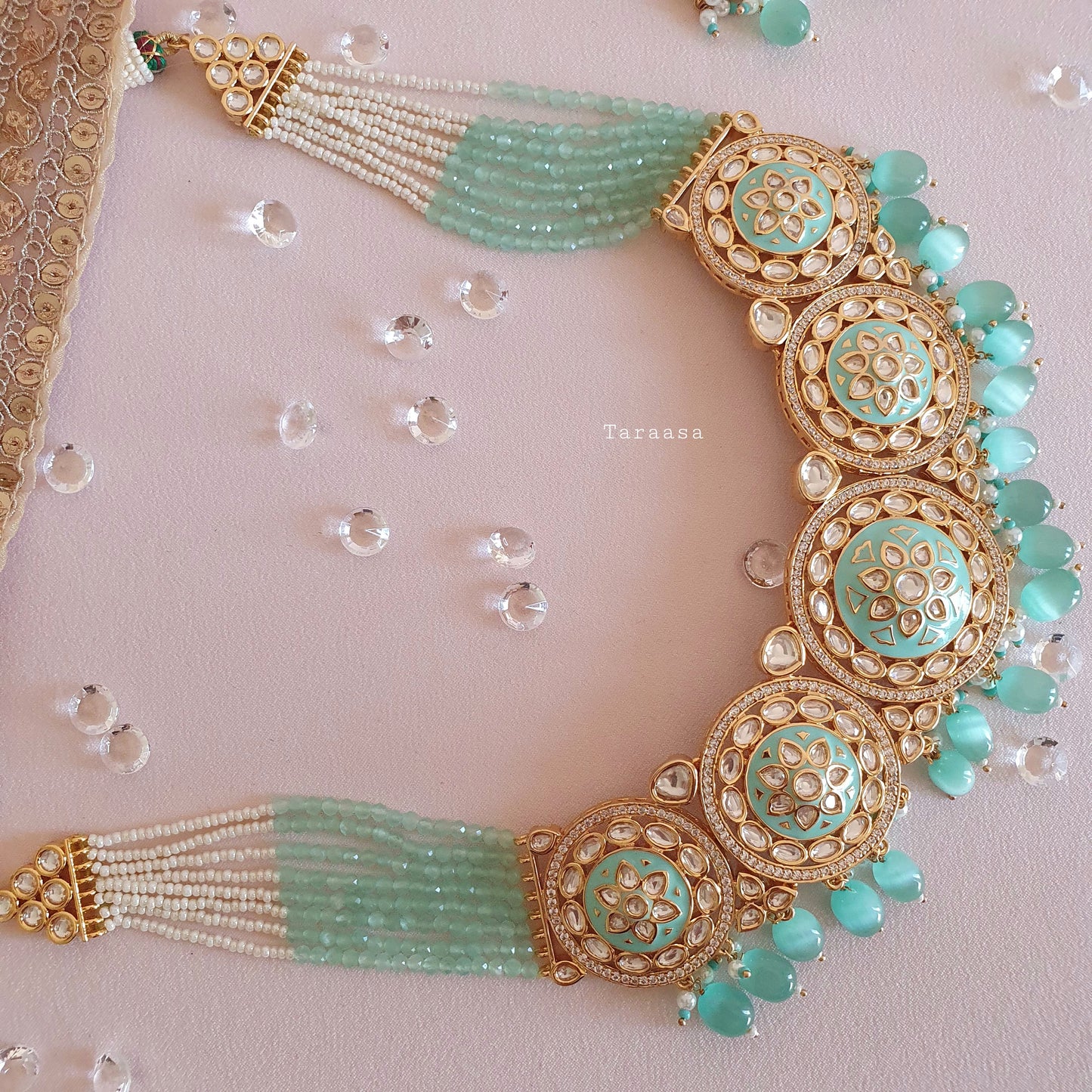 Turquoise Meenakari Bridal Set