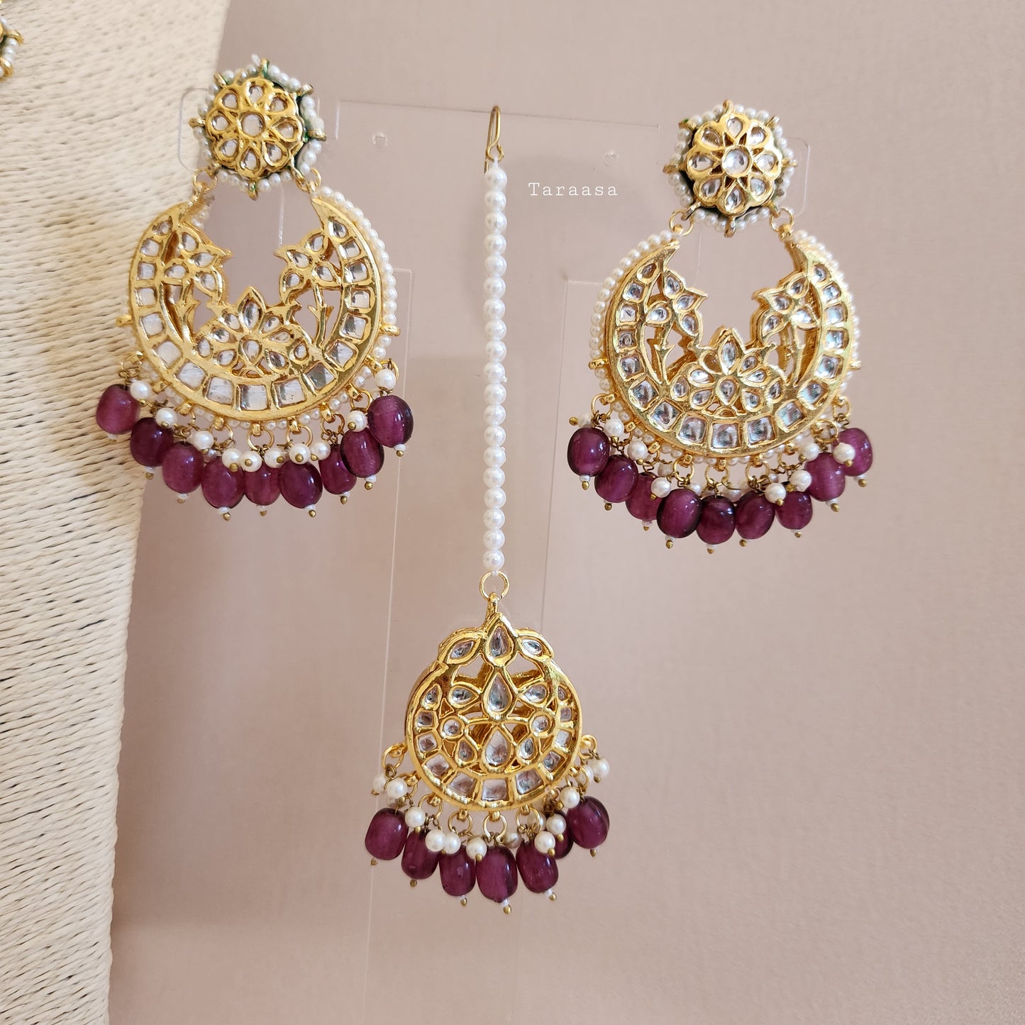 Purple Kundan Bridal Set