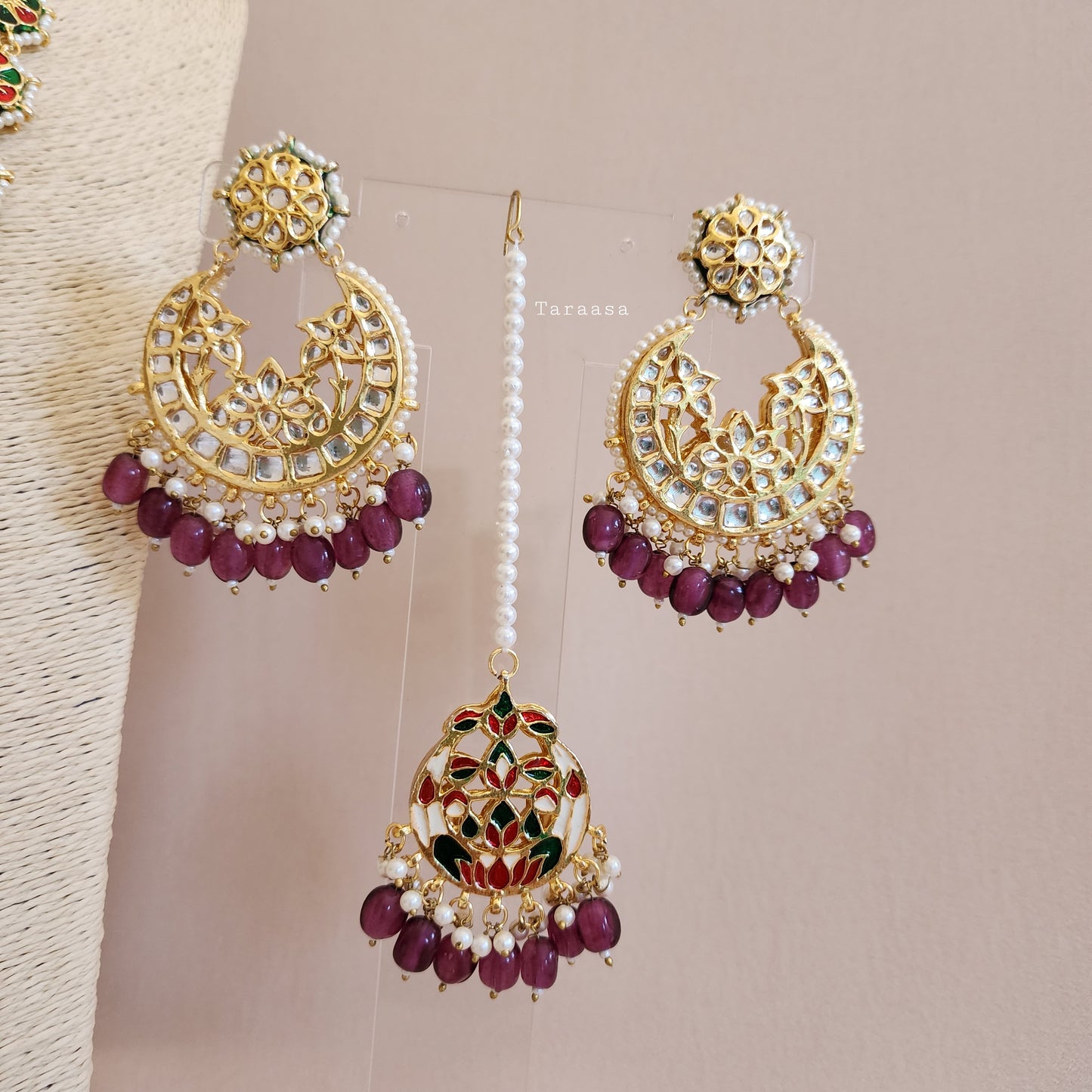 Purple Kundan Bridal Set