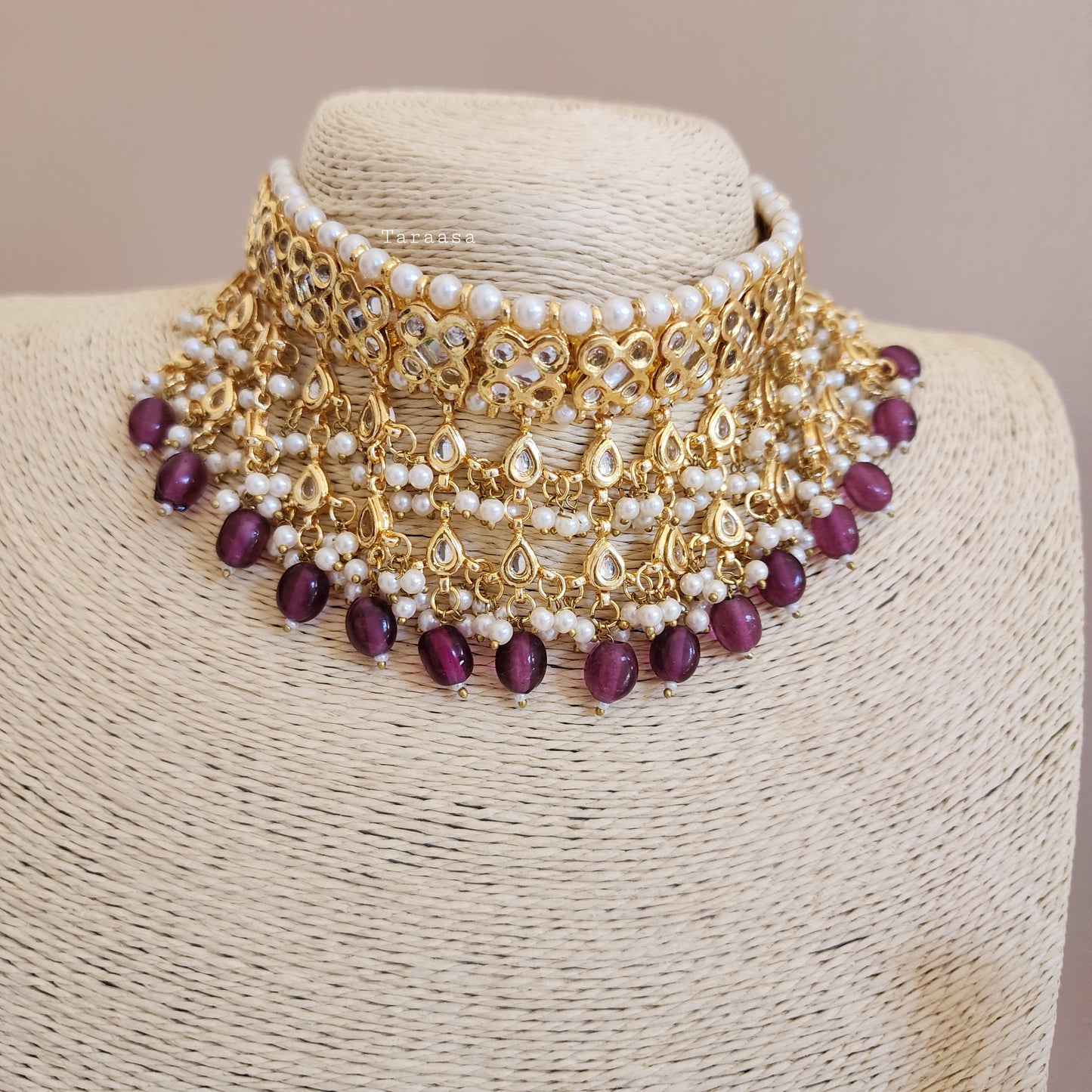 Purple Kundan Bridal Set