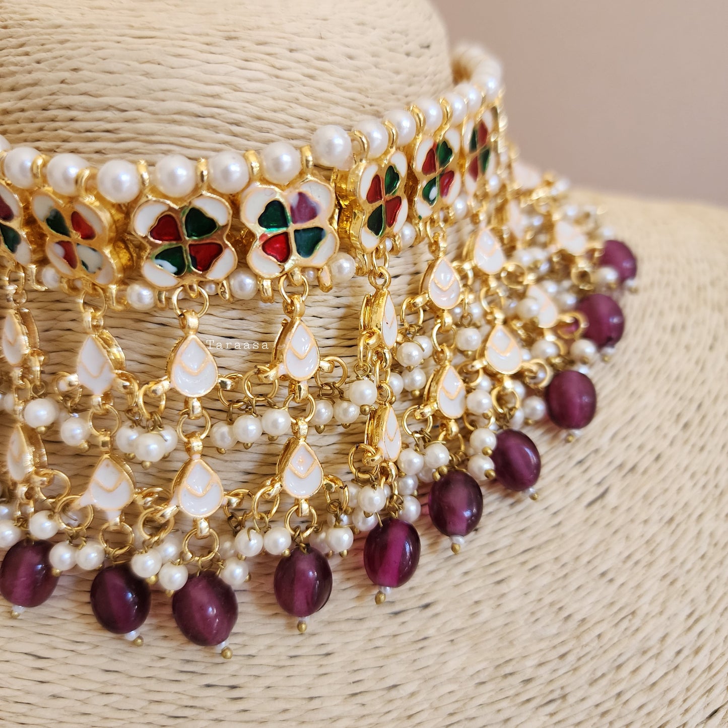 Purple Kundan Bridal Set