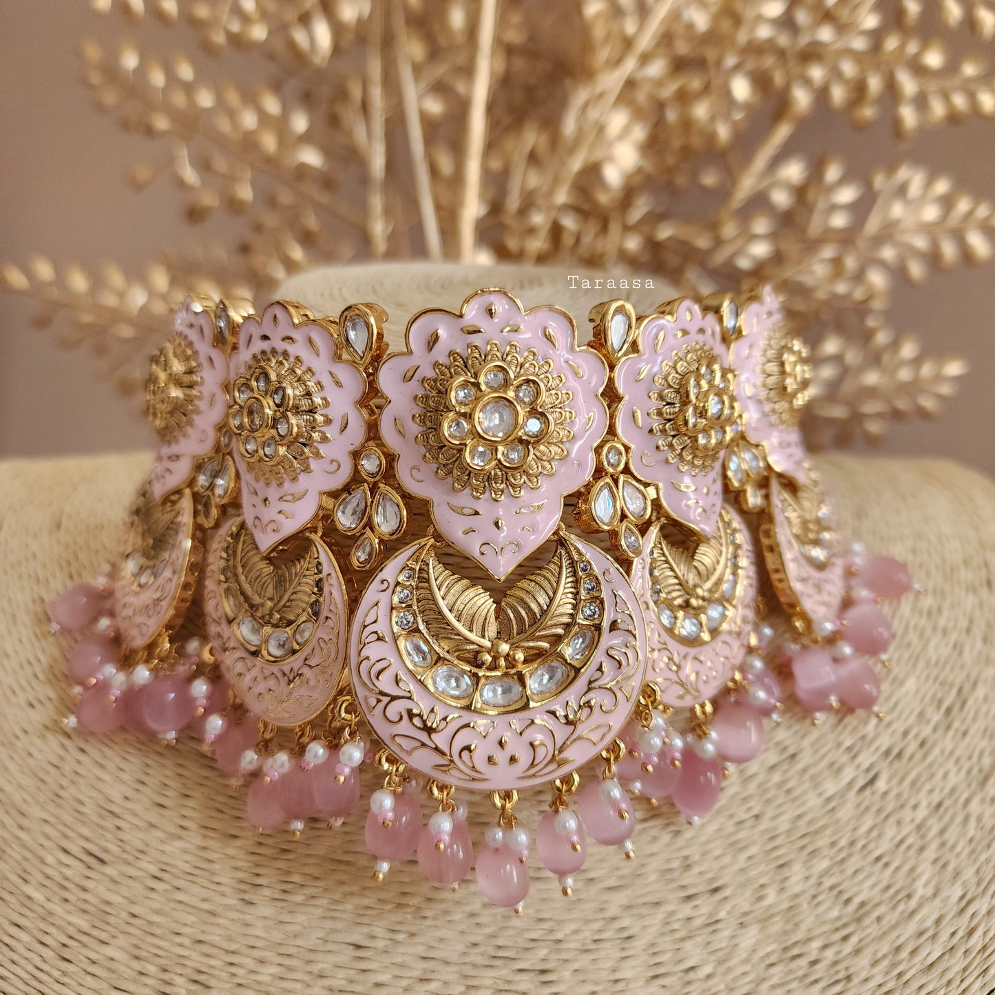 Pink Meenakari Choker