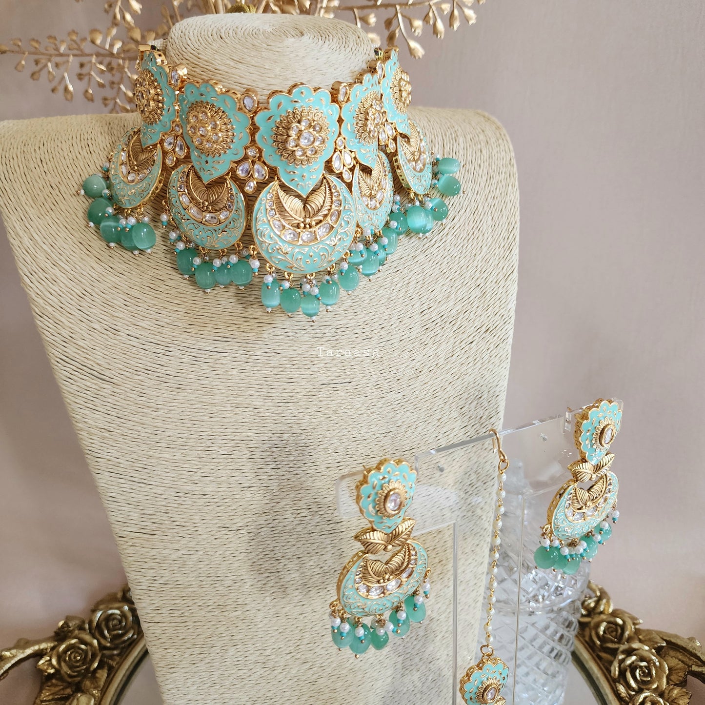 Turquoise Meenakari Choker