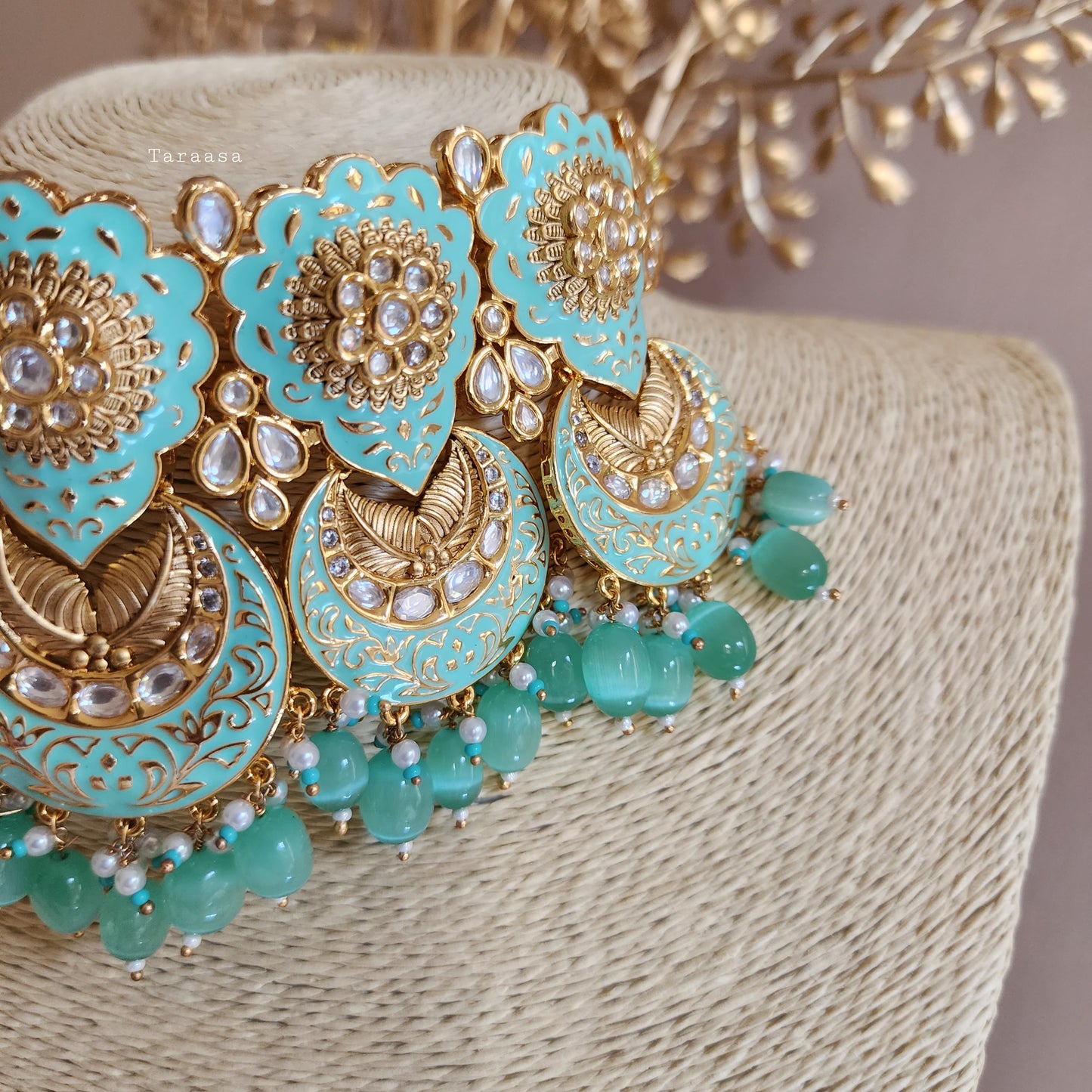 Turquoise Meenakari Choker