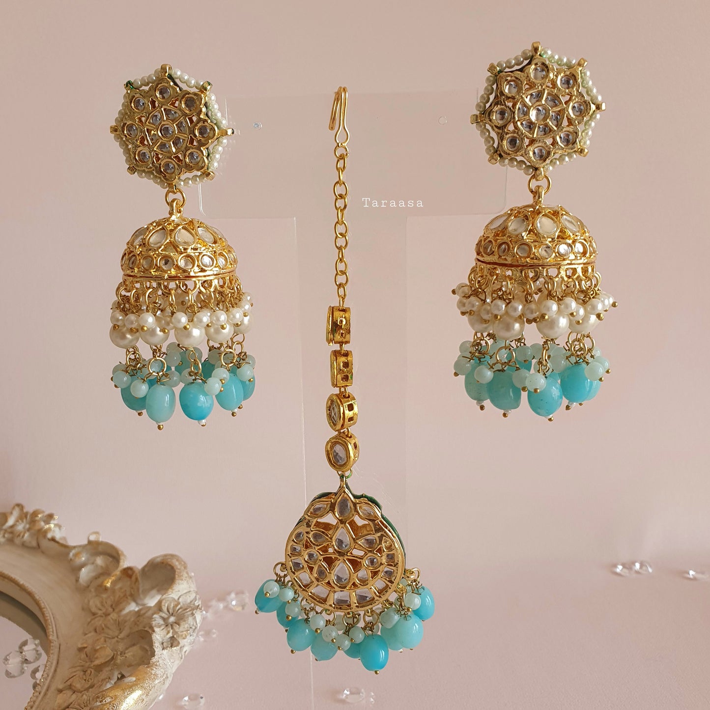 Aqua Blue Kundan Choker