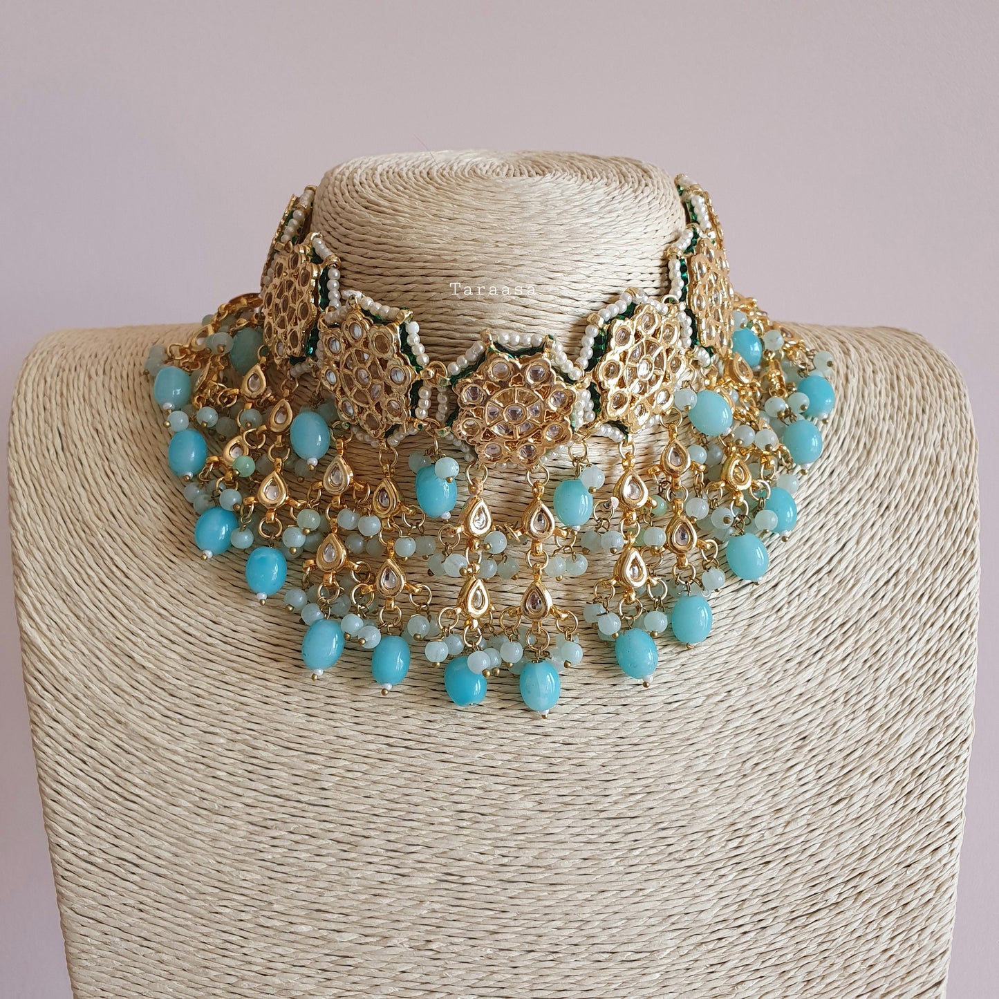 Aqua Blue Kundan Choker