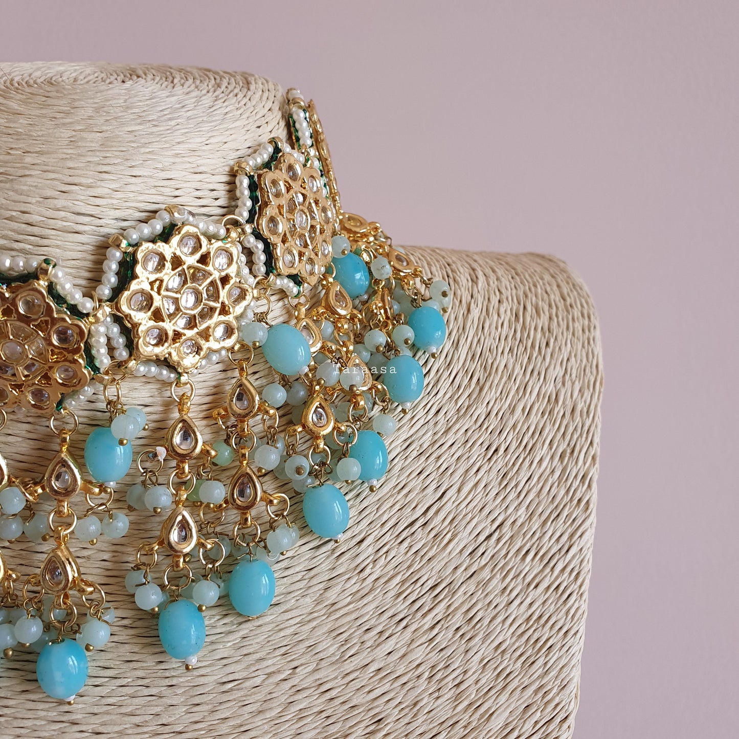 Aqua Blue Kundan Choker