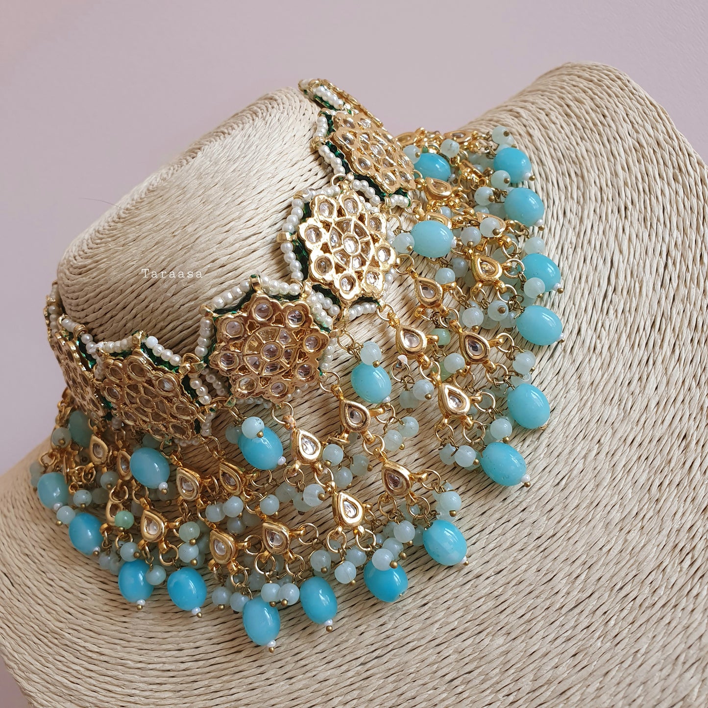 Aqua Blue Kundan Choker