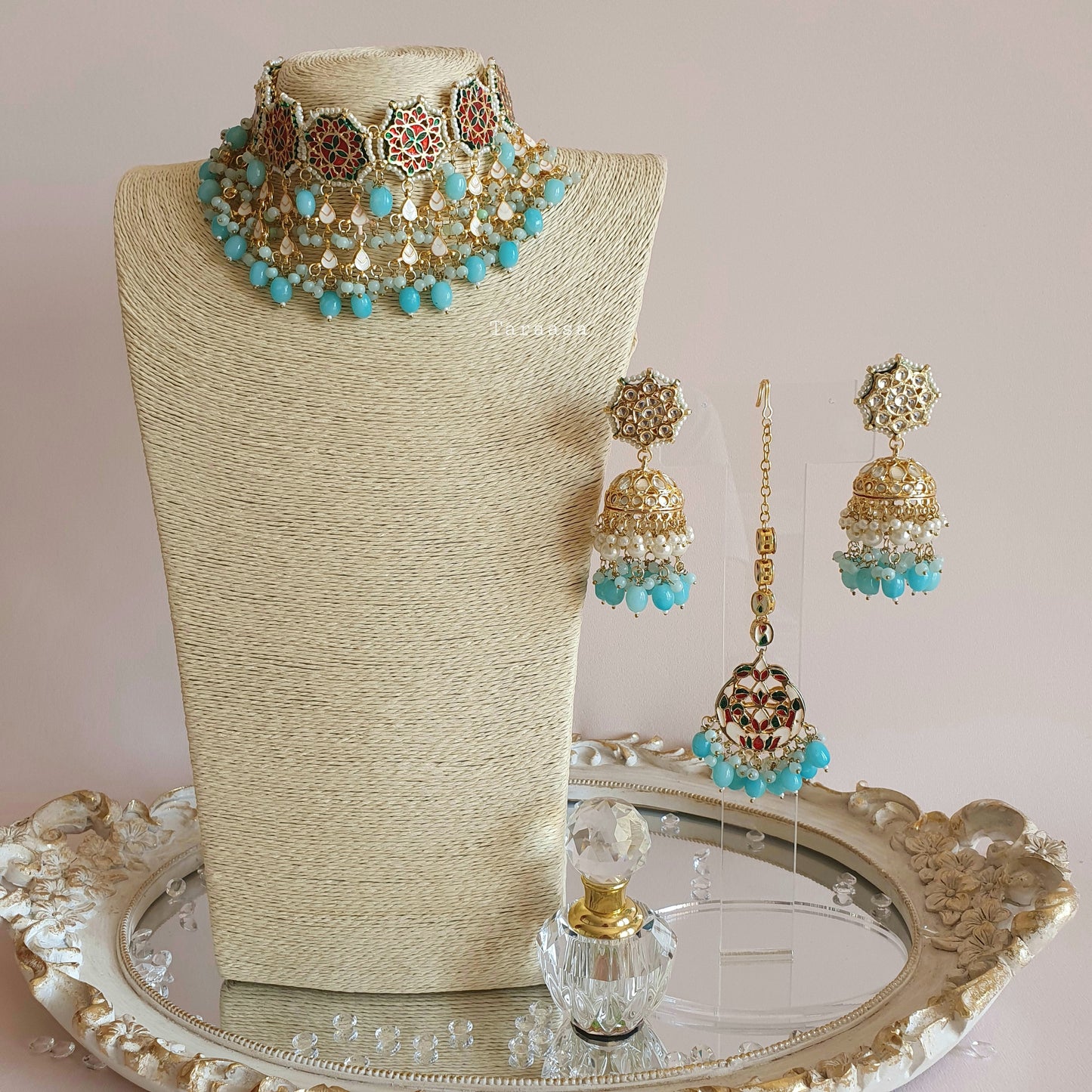 Aqua Blue Kundan Choker